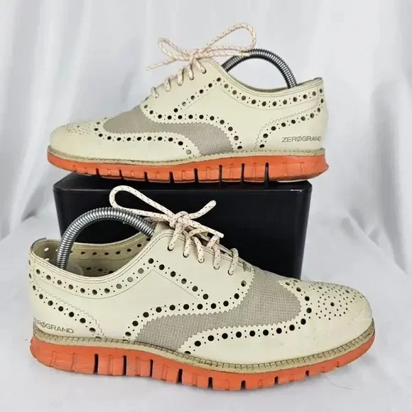 Cole Haan Zerogrand Oxford Beige, Cream Orange Shoes - Picture 4 of 4